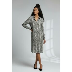 Norma Kamali‎ Snake Print Button-Up Shirt Dress - size M